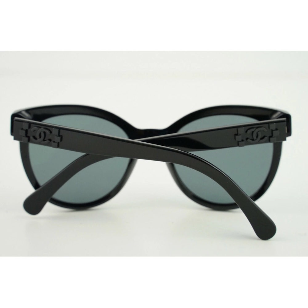 CHANEL women's sunglasses 5315 c.501/26 54-20 140 3N Black/Black round cat eye - Picture 3 of 8